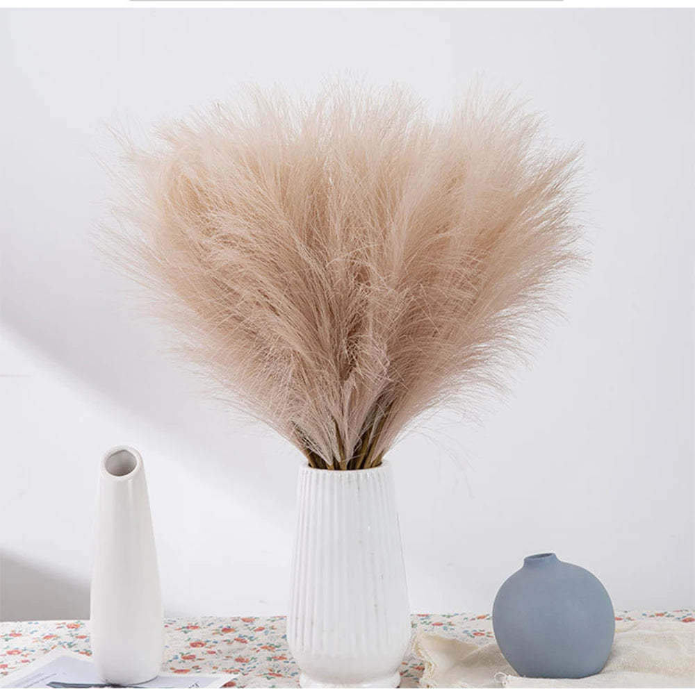 5/10/20PCS Fluffy Pampas Grass Boho Decor Artificial Flower Fake Plant Reed Simulated Party Wedding Home Decoration 42CM