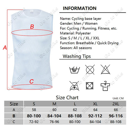 Cycling Base Layer Reflective Underwear White Cycling Jersey Sport Vest Men Undershirt Quick Dry Elastici Vest Road Bike Jersey