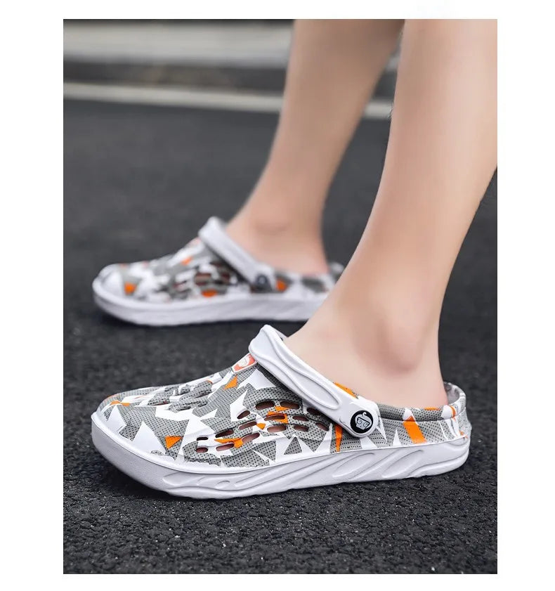 Summer Men Sandals Light EVA Men's Casual Shoes Hole Shoes Clogs Lovers Home Garden Outdoor Male Beach Flat Slippers Big Size 49