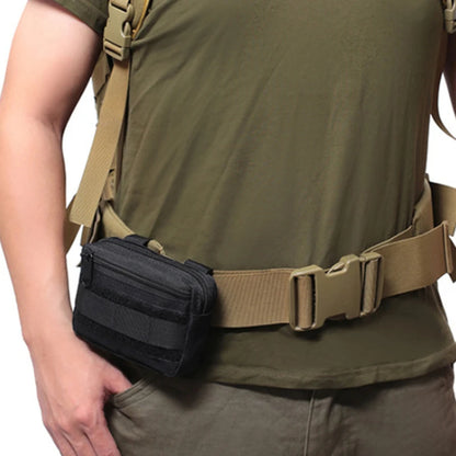 Double Layer EDC Pack Men Tactical Molle Waist Belt Oxford Hip Pouch Fanny Pack Camping Hunting Accessories Utility Bag