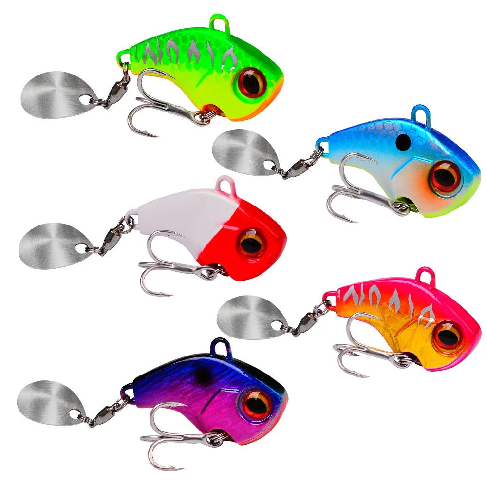 Fishing Lures Wobble Rotating Metal Vib Vibration Bait Winter Fishing 6g 15g 28g Artificial Hard Baits Spinner Spoon Lure Pesca