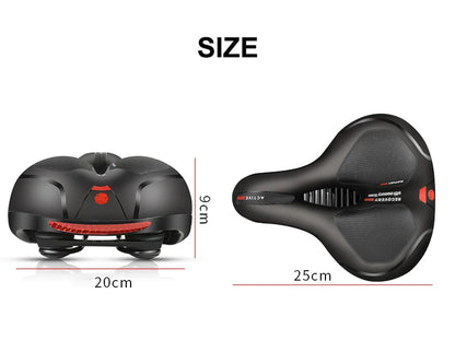 Hollow Breathable Bicycle Saddle Men Women MTB Road Bike Saddle Shock Absorbing Comfortable Big Butt Bike Seat Safety Warning