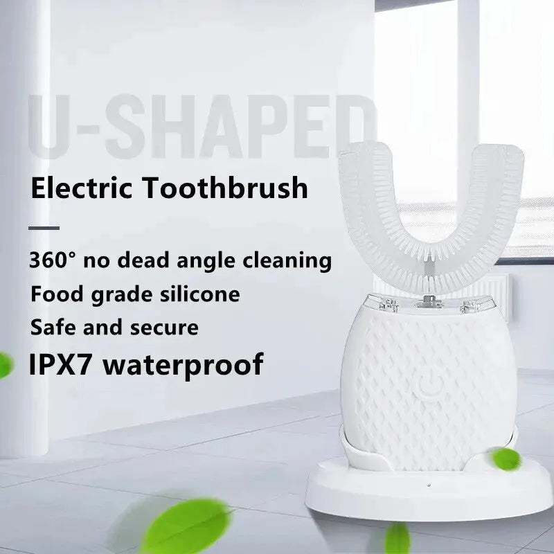 U Shaped Mouth Containing Electric Toothbrush Ultrasonic Induction Charging Automatic Toothbrush Waterproof Silicone Toothbrush