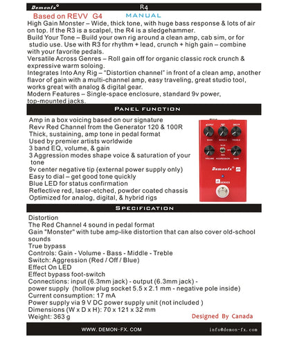 Demonfx High quality Guitar Effect Pedal Wah Distortion Overdrive Delay Reverb Compressor Booster Pedal