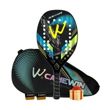 3K Camewin Beach Tennis Racket Full Carbon Fiber Rough Surface Outdoor Sports Racket For Men Women Adult Senior Player 2024 New