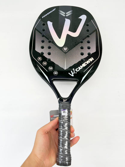 Racket Beach Tennis Camewin 3K Holographic Full Carbon Fiber Frame Feminino Masculina Kit Rude Surface Treatment Beginner