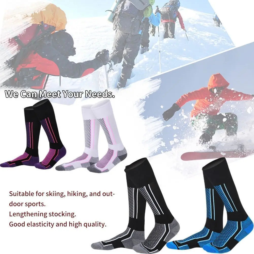 1 Pair Winter Warm Thickening Ski Stockings Hiking Socks For Women Men Children Anti-Cold Skiing Outdoor High Sports Stockings