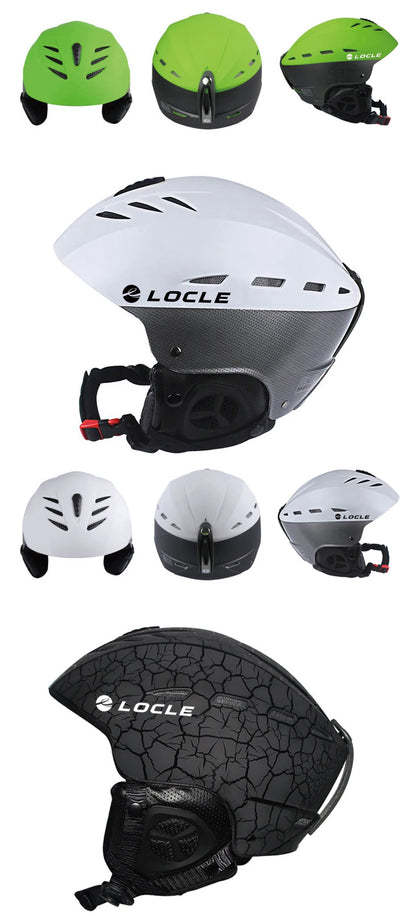 LOCLE Professional Skiing Helmet Men Women Children Ski Helmet Snow Skating Snowboard Snowmobile Skateboard Helmet Size 52-61cm