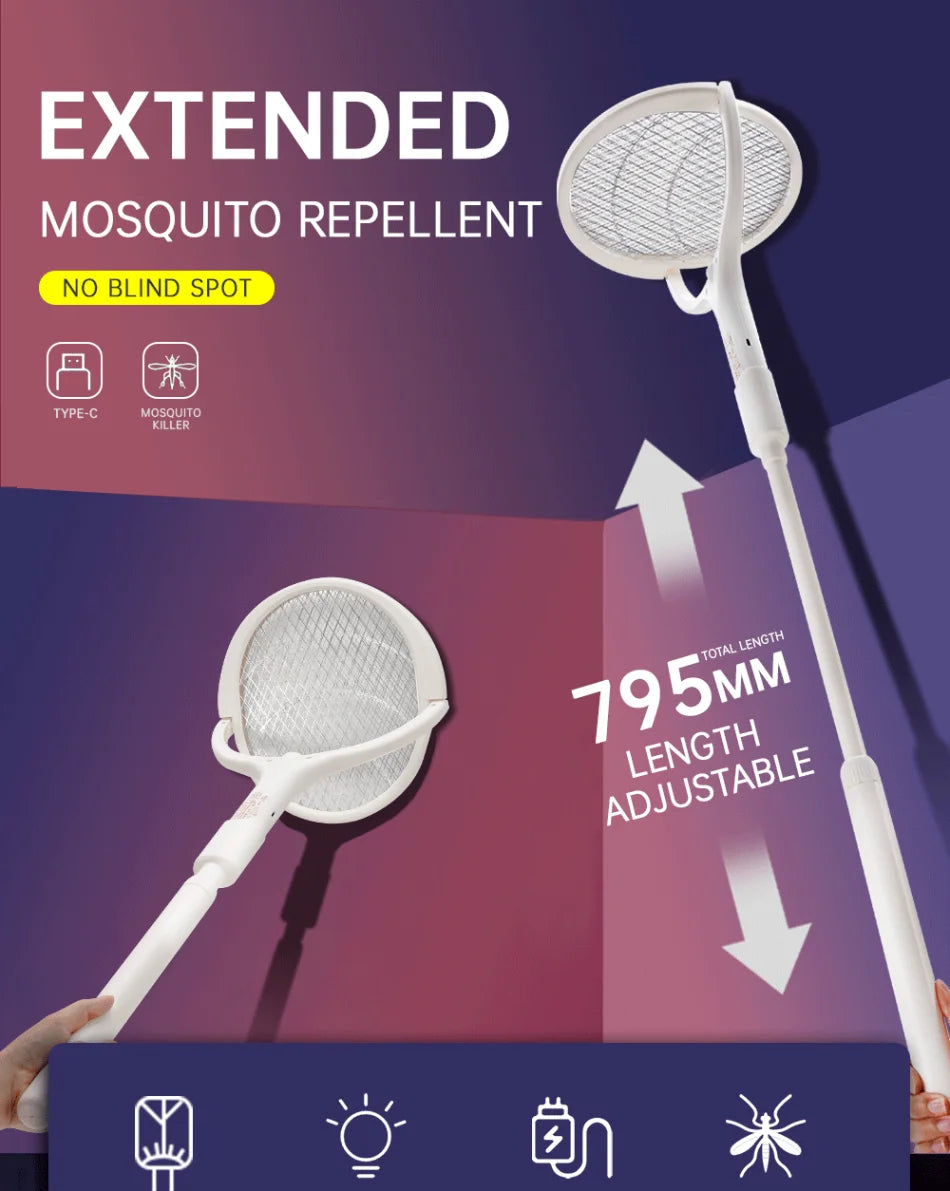 3500V 5in1 Mosquito Killer Lamp Multicunctional Angle Adjustable Bug Zapper Electric USB Rechargeable Mosquito Fly Bat Swatter