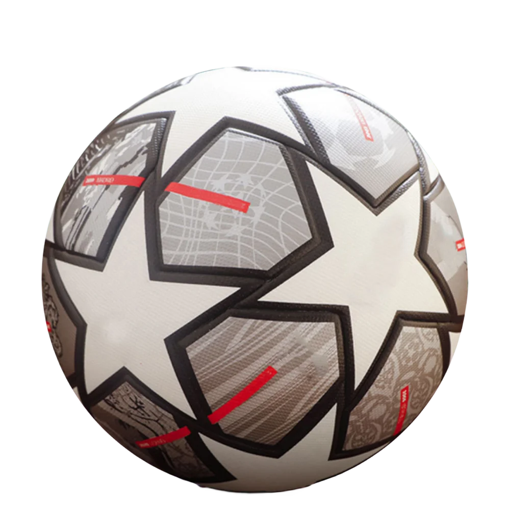 Soccer Ball Official Size 5 Three Layer Wear Rsistant Durable Soft PU Leather Seamless Football Team Match Group Train Game Play