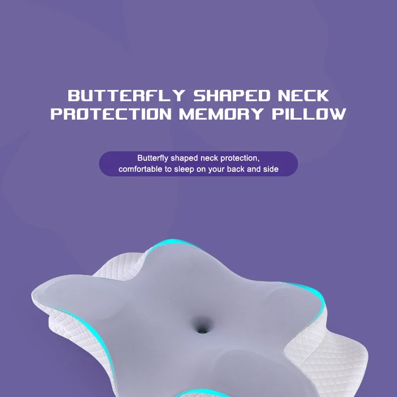 Memory Foam Pillows Butterfly Shaped Relaxing Cervical Slow Rebound Neck Pillow Pain Relief Sleeping Orthopedic Pillow Beding