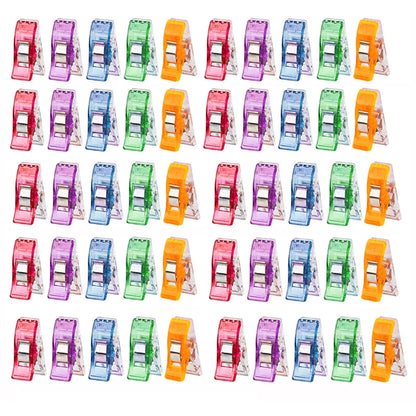 50PCS Sewing Clips Colorful Clips Multipurpose Plastic Craft Crocheting Knitting Safety Clothing Clips Color Binding Clips Paper