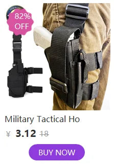 Molle Right Left Interchangeable Tactical Pistol Hand Gun Holster Hunting Black Magazine Slot Holder bag