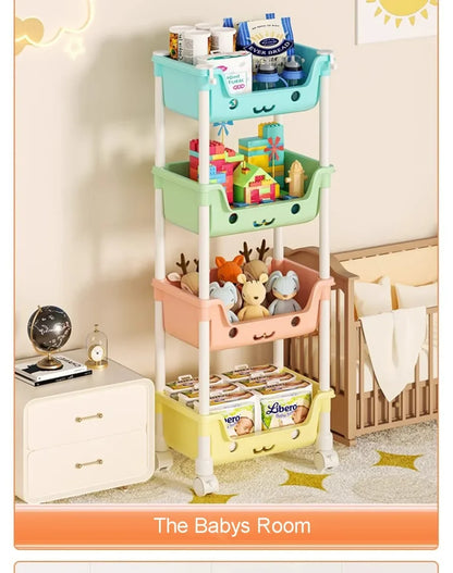 Toy Storage Trolley Bookshelf Snack Rack For Children Storage Organizer Bathroom Accessories Closet Organizer Kitchen Storage