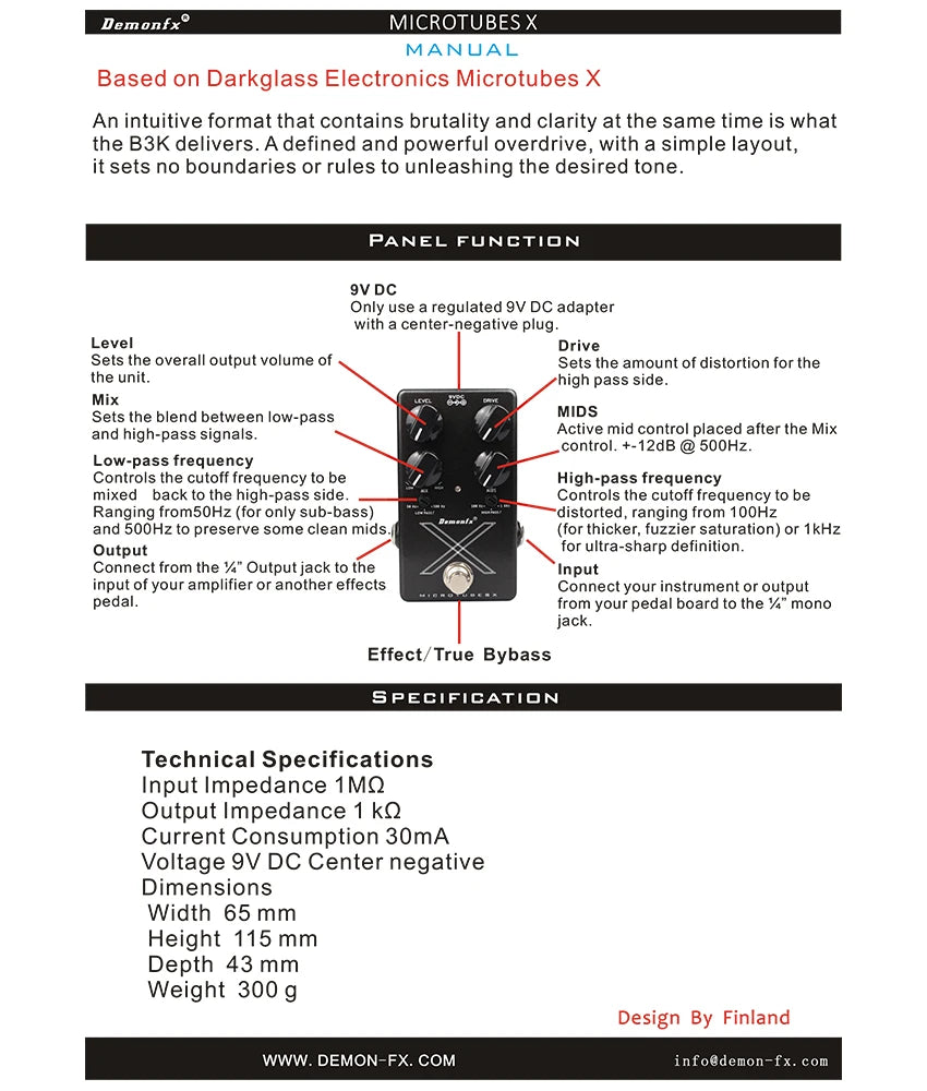 Demonfx High quality Guitar Effect Pedal Wah Distortion Overdrive Delay Reverb Compressor Booster Pedal