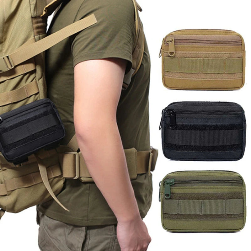 Double Layer EDC Pack Men Tactical Molle Waist Belt Oxford Hip Pouch Fanny Pack Camping Hunting Accessories Utility Bag