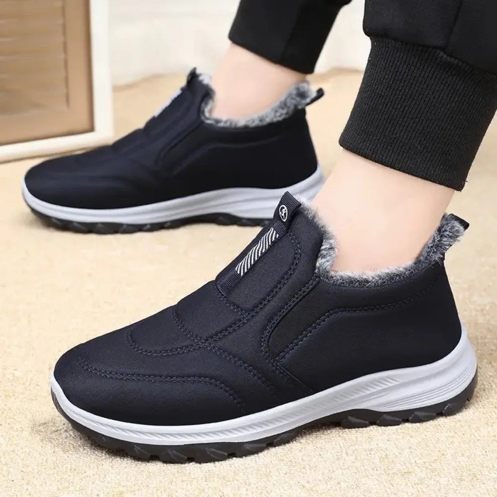 Winter Shoes Mens Snow Boots Thick Fur Non-slip Sneakers Male Cotton Ankle Boots Lightweight Outdoor Hiking Warm Walking Shoes