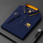 New Summer Korean  Embroidered Polo Shirt Men's Luxury Top Casual Lapel Short Sleeve T-shirt Fashion Anti-wrinkle Men T Shirt