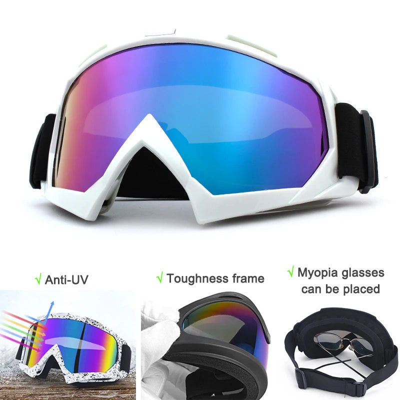 Skiing Goggles Windproof Cycling Motorcycle Goggles Winter Anti-Fog Snowboard Ski Glasses Ski Mask Tactical Goggle Sunglasses