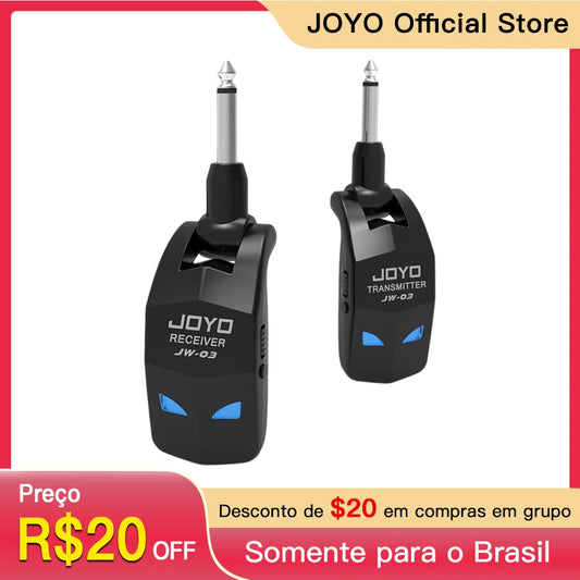 JOYO JW-03 Wireless Guitar System 2.4GHz 4 Channels Wireless Guitar Transmitter and Receiver for Electric Guitar Bass Amplifier