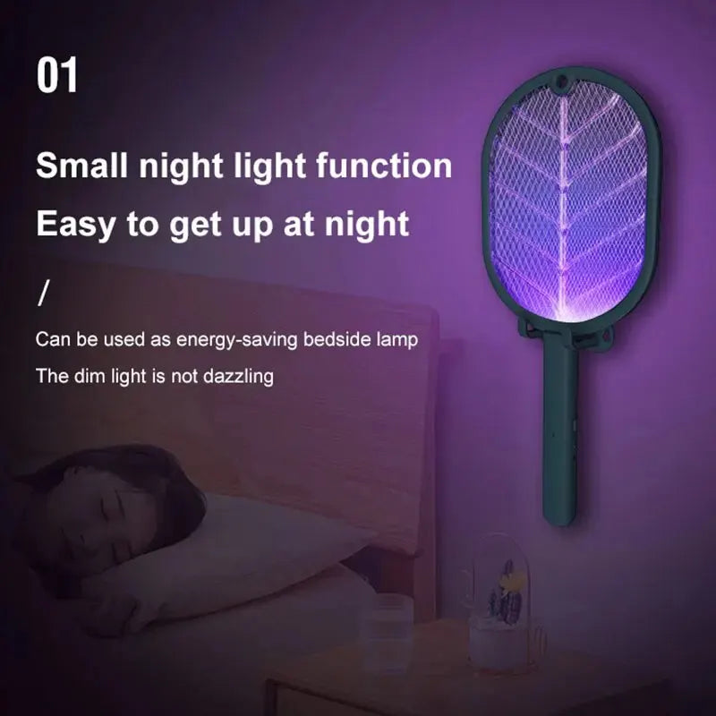 1pc Electric Mosquito Killer Swatter USB Rechargeable Electric Household Safety Mosquito Killer Anti Mosquito Trap