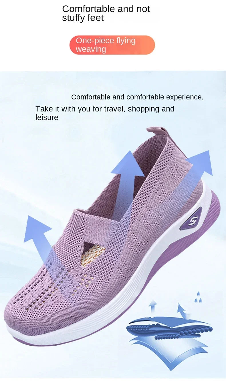 2023 Summer New Comfort Casual Women's Shoes Fashion Soft Sole Breathable Hollow Out Flat Shoes for Women Zapatos De Mujer