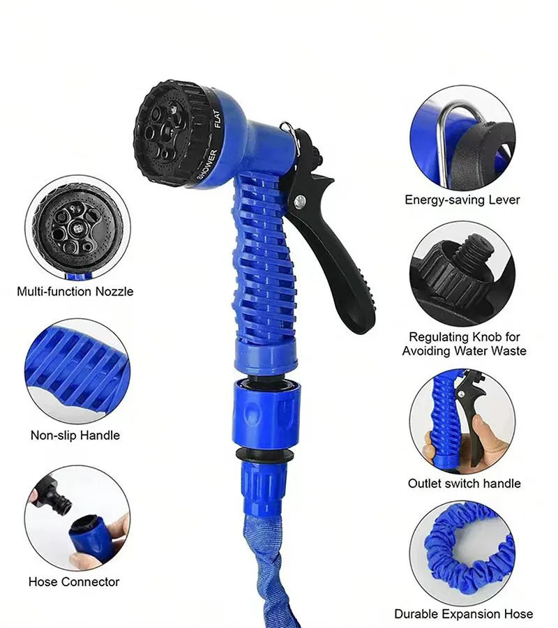 Expandable Magic Hose, High-Pressure Car Wash, 7Water Spraying Functions, Water Gun, Home Garden Watering Hose