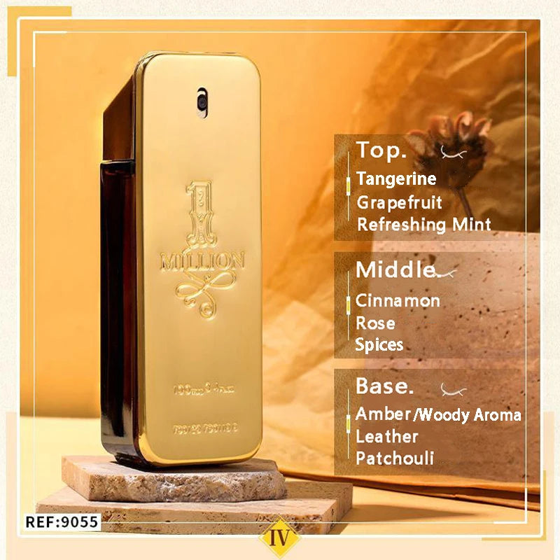 2024 New Soft Golden Millionaire Men'S Seductive Leather Notes Best Christmas Gifts for Men and Women 100ml