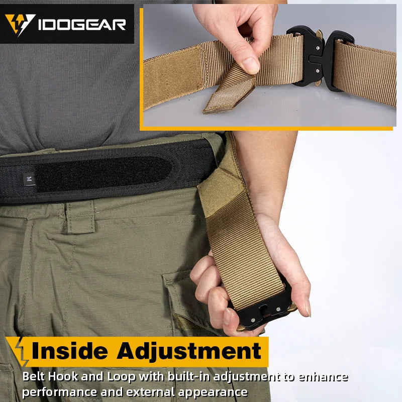 IDOGEAR 2 Inch Tactical Belt Quick Release Metal Buckle  MOLLE Laser Mens Belts Camo 3415