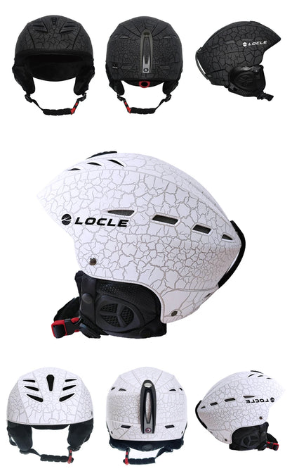 LOCLE Professional Skiing Helmet Men Women Children Ski Helmet Snow Skating Snowboard Snowmobile Skateboard Helmet Size 52-61cm