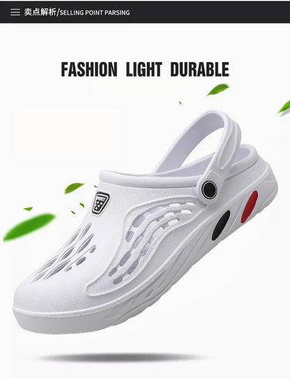 Summer Men Sandals Light EVA Men's Casual Shoes Hole Shoes Clogs Lovers Home Garden Outdoor Male Beach Flat Slippers Big Size 49