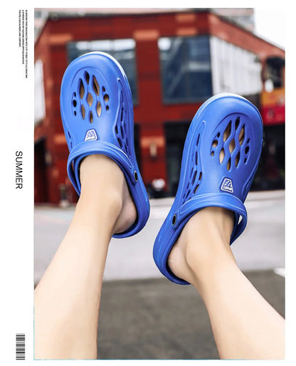 Summer Men Sandals Light EVA Men's Casual Shoes Hole Shoes Clogs Lovers Home Garden Outdoor Male Beach Flat Slippers Big Size 49