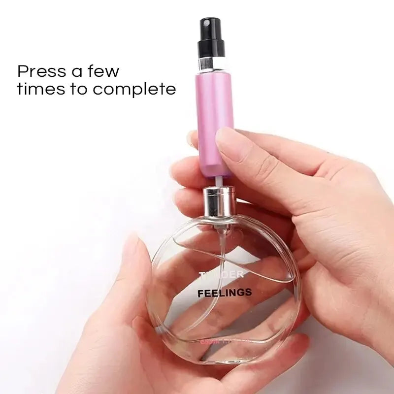 Portable Travel 5ml Bottom Charge Perfume Refillable Bottle Liquid Container For Cosmetics Spray Bottling Dispenser Press Head