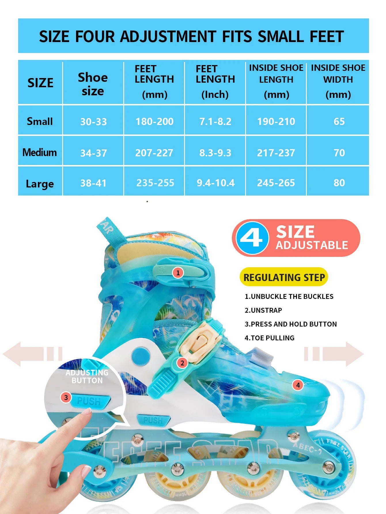 Easy Star Sports Wind 1 set high-end comfort full surround PU in-line dazzling full flash roller skates Beginners safety adjusta