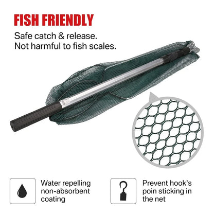 190cm 92cm 55cm Telescopic Landing Net Folding Fishing Pole Extending Fly Carp Course Sea Mesh Fishing Net For Fly Fishing