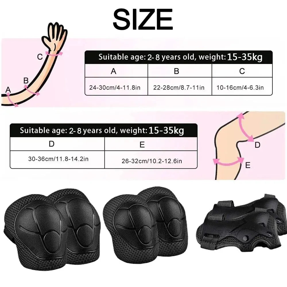 Kids Protective Gear Knee Pads and Elbow Pads 3 in 1 with Wrist Guard for Rollerblading Skateboard Cycling Skating Bike Scooter