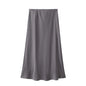 Willshela Women Fashion Satin Solid Pleated Midi Skirt Vintage Mid Elastic Waist Female Chic Lady Skirts