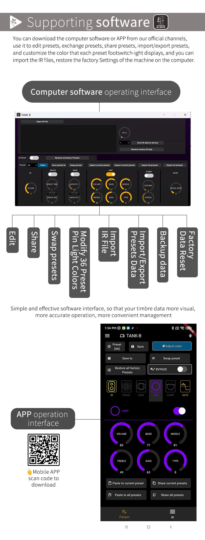 Yuimer Tank-G For Guitar Tank-B for BASS Effect Multi-Effects Pedal 36 Presets 9 Preamp Slots From M-Vave The Same Factory