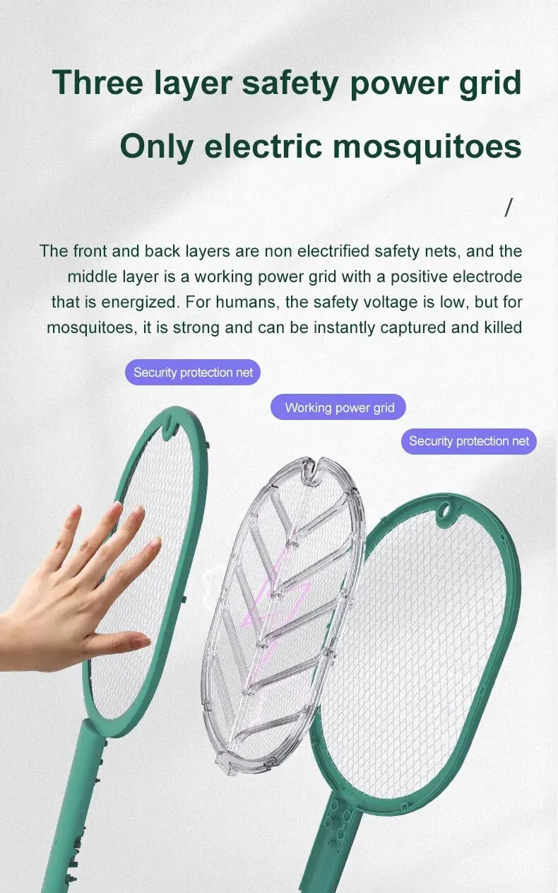 1pc Electric Mosquito Killer Swatter USB Rechargeable Electric Household Safety Mosquito Killer Anti Mosquito Trap