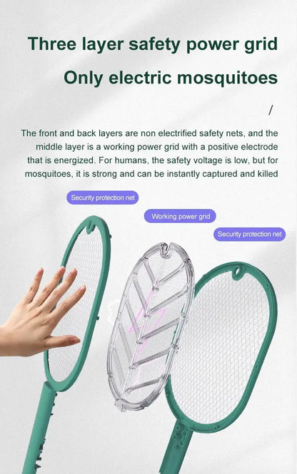 1pc Electric Mosquito Killer Swatter USB Rechargeable Electric Household Safety Mosquito Killer Anti Mosquito Trap