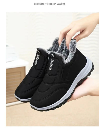 Winter Shoes Mens Snow Boots Thick Fur Non-slip Sneakers Male Cotton Ankle Boots Lightweight Outdoor Hiking Warm Walking Shoes