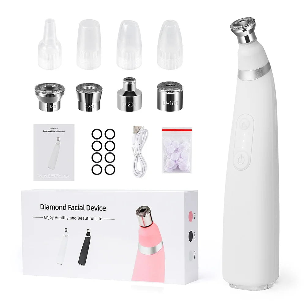 Portable Diamond Microdermabrasion Peeling Machine Silicone Hydrodermabrasion Facial Vacuum Blackhead Removal Skin Pore Cleaning