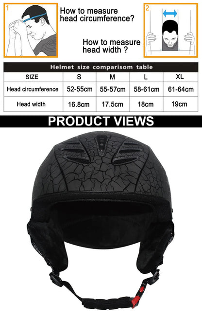 LOCLE Professional Skiing Helmet Men Women Children Ski Helmet Snow Skating Snowboard Snowmobile Skateboard Helmet Size 52-61cm