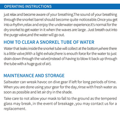 Dry Snorkel Set Diving Mask For Adults Tempered Glass Professional Panoramic Snorkeling Gear Swimming Training Snorkel Kit