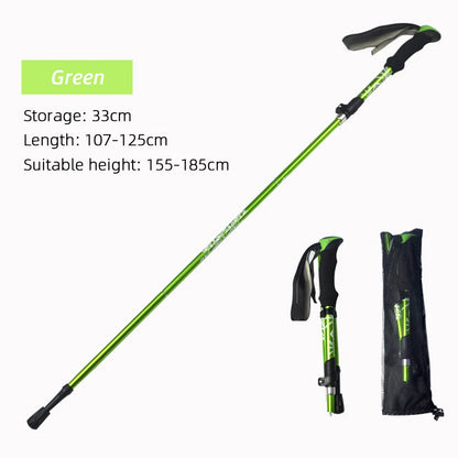 5 Section Outdoor Fold Trekking Pole Camping Portable Walking Hiking Stick For Nordic Elderly Telescopic Easy Put Into Bag 1 PCS