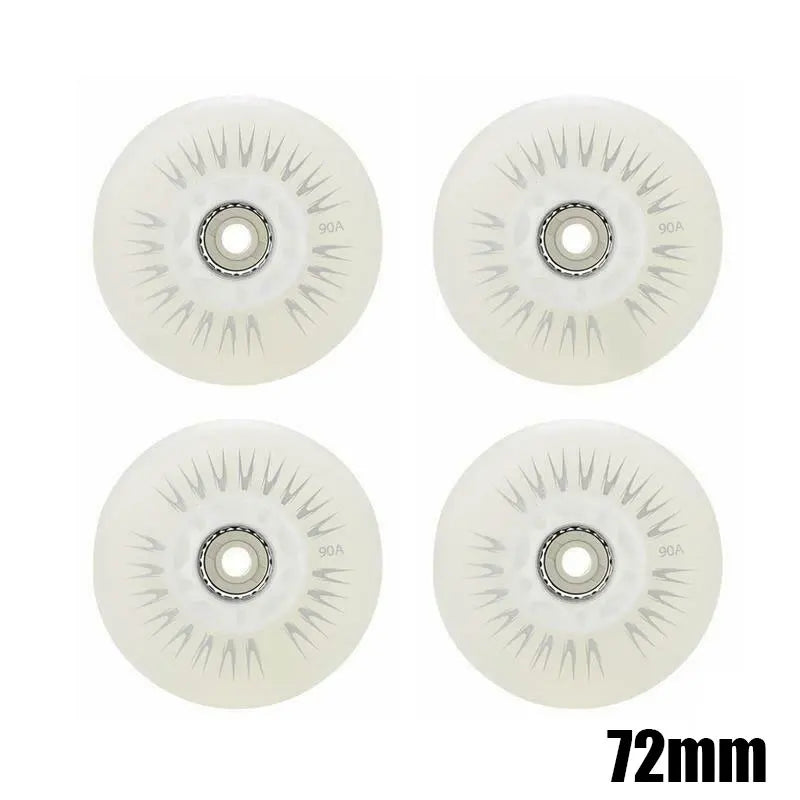 4PCS Flash Inline Skate Wheels 90A LED Lighting Skating Wheel Flash Wheels Sliding Roller Skating Shoes 80mm 76mm 72mm 68mm