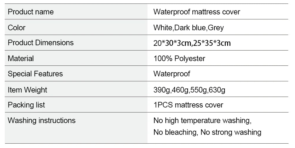 Safe Waterproof Mattress Protector, Soft Comfortable Breathable Solid Color Bedding Mattress Cover Fitted, Machine Washable