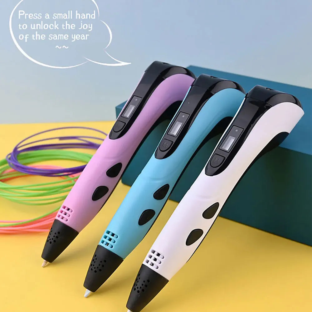 New Style 3D Printing Pen 3d Pen Set for Children with Power Adapter PLA Filament Travel Case Birthday Christmas Gift for Kids