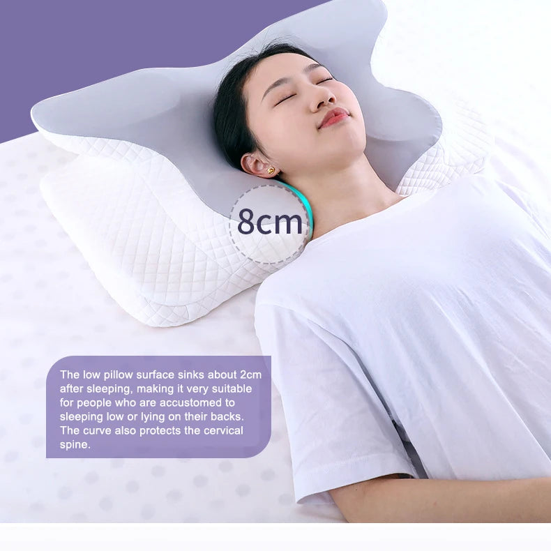 Memory Foam Pillows Butterfly Shaped Relaxing Cervical Slow Rebound Neck Pillow Pain Relief Sleeping Orthopedic Pillow Beding