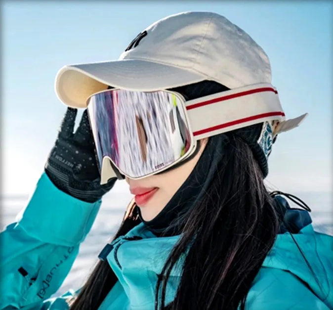 Ski Snowboard Goggles Women Men Skiing Eyewear Mask UV 400 Snow Protection Over Glasses Adult Double Anti-Fog Cylindrical